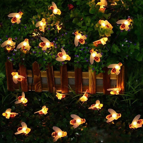 Cadena De Luces Honeybee, Impermeables, Solares, 16.4 Pies