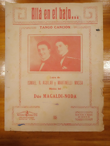 Alla En El Bajo Aguilar Massa Noda Magaldi Tango Partitura