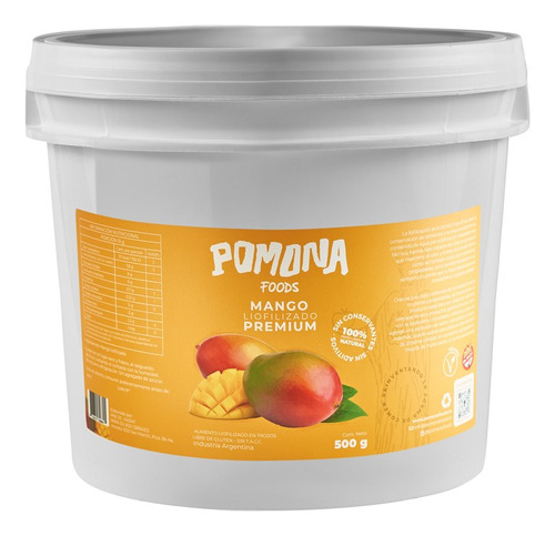 Fruta Mango Liofilizado 1/2 Kg Pomona Foods 100% Natural 