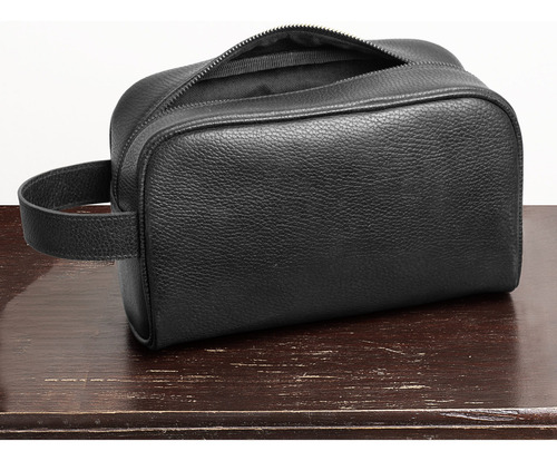 Neceser Sobaquera Cosmetiquera De Viaje Piel Unisex Yayas Color Negro