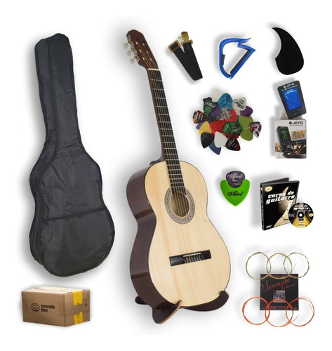Imagen 1 de 6 de Guitarra Clásica Con Accesorios Super Paquete Para Adulto