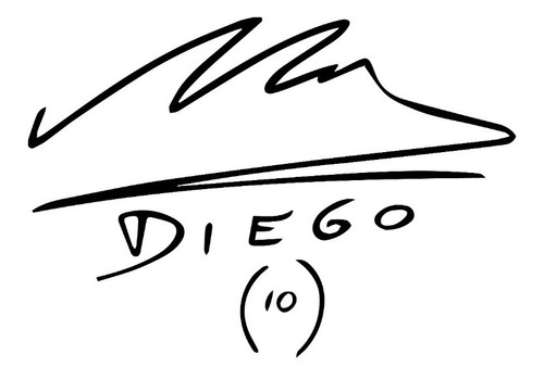 Rdg - Vinilo Sticker Calcomanía Diego Maradona Firma 30 Cms.
