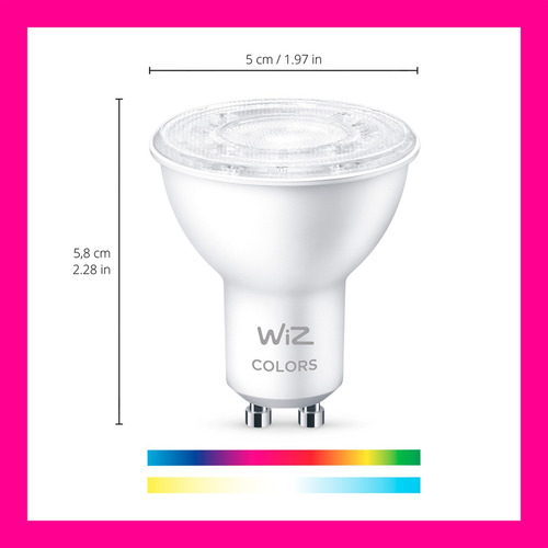 Imagen 3 de 10 de Foco Inteligente Led Wifi Wiz Color 4.9w Gu10