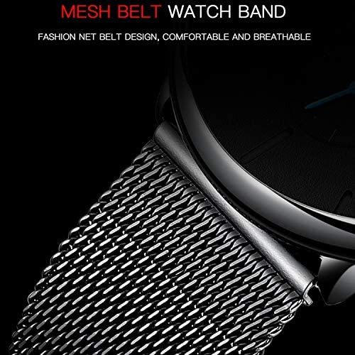 Relojes Negros Para Hombre, Reloj De Malla Resistente Al Agu