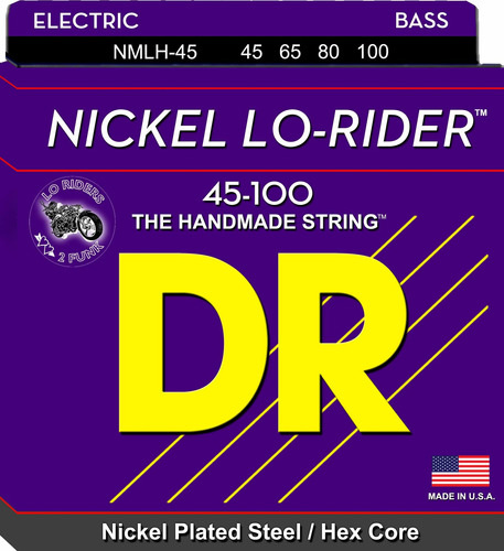 Dr Strings Nickel Lo-rider Núcleo Hexagonal Niquelado 45-100