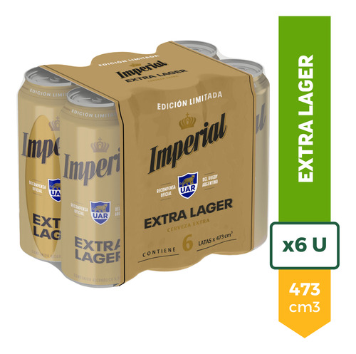 Cerveza Imperial Extra Lager Lata 473ml Pack X6 La Barra