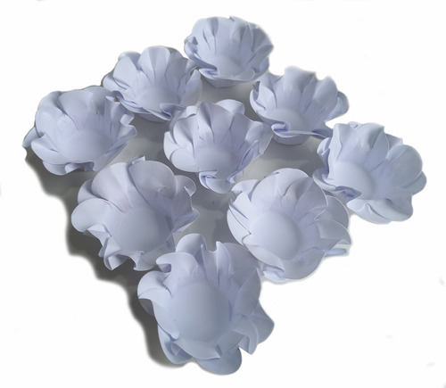 150 Forminhas P/ Doces Finos Flor Dupla Branca Base 3,5cm