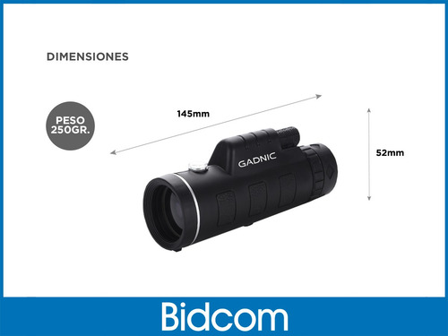 Telescopio Monocular Portatil Visor Potente Largo Alcance Color Negro