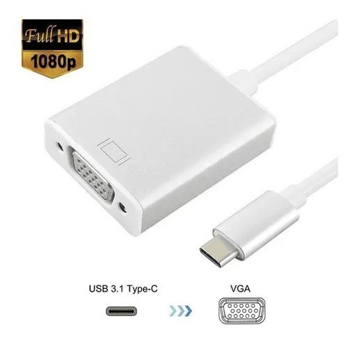 Cabo Adaptador Conversor Usb-c 3.1 Type-c Para Vga N05