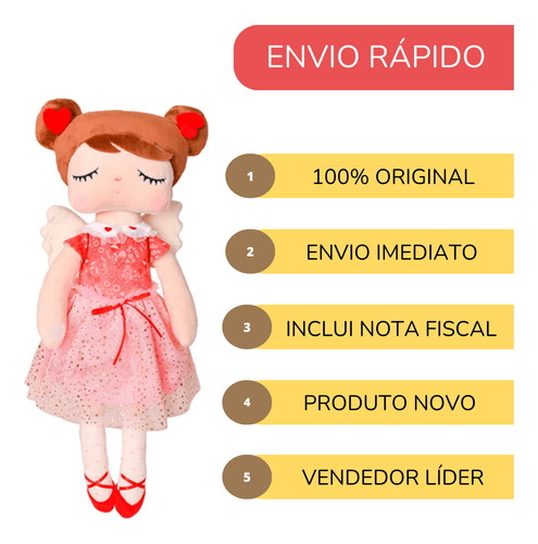 Boneca Metoo Angela Fada Com Caixa Original 49 Cm Pelúcia