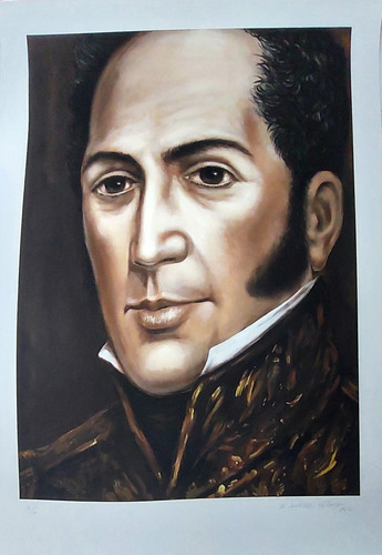 Serigrafia Intervenida Cuadro Simon Bolivar