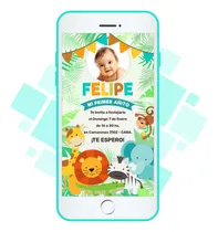 Comprar Invitación Digital Imagen - Animales De La Selva Foto - Niño