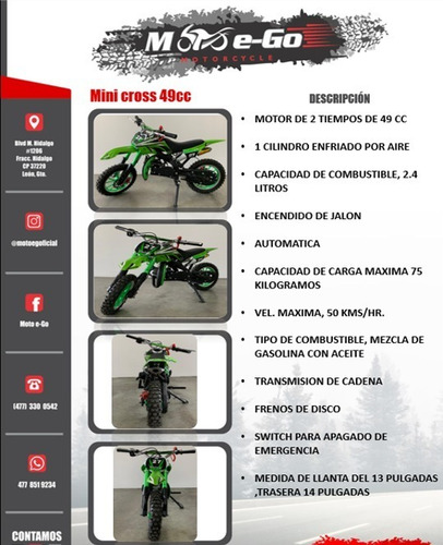 Mini Cross 50cc (moto Para Niños)