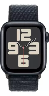 Apple Watch SE GPS (2da gen) • Caixa meia-noite de alumínio – 40 mm • Pulseira loop esportiva meia-noite