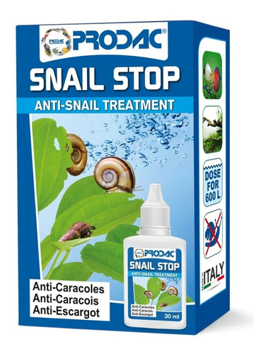 Prodac Snail Stop 30ml Elimina Caracóis Parasitas Até 600 L