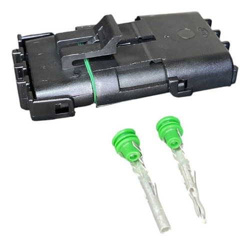 Conector Delphi Selado 4 Vias 4 Pinos Série 2.5 Par Preto
