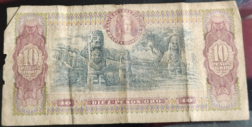 Billete De 10 Pesos Colombianos 1976