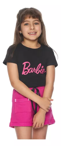 Kit Conjunto Infantil Barbie Short Blusa Mini Blogueirinha