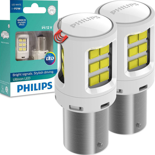 Par Kit 2 Lâmpadas Philips Led Ultinon P21w 1 Polo Branca Ré