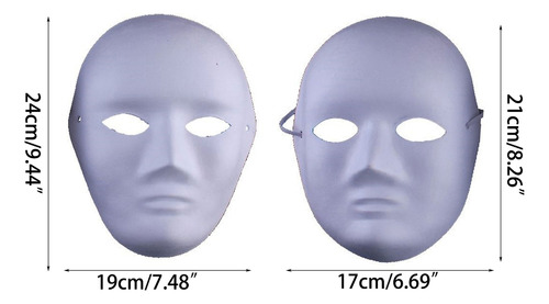 (w) Máscaras Faciales Completas, Papel En Blanco, Pintura Bl
