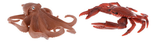 Cks Simulada Modelo Animal De Pulpo Y Cangrejo Rojo Juguete