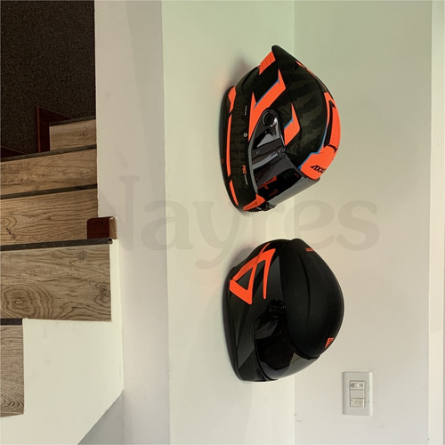 Soporte Porta Casco Moto + Perchero Campera Diseño Nayres
