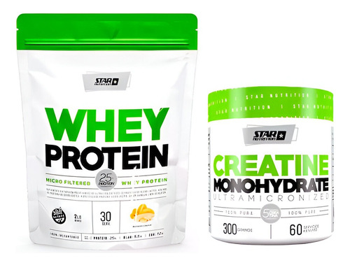 Combo Proteína Whey 2lb + Creatina Star Nutrition 300gr