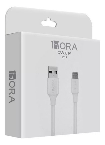 Lote 10 Piezas Mayoreo Cable Usb A Lightning 1hora Cab238 Blanco