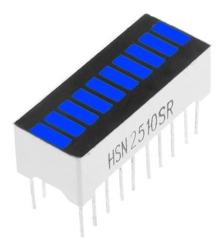 Display Led Barras Indicador Dip 10 Segmentos Azul Hobb