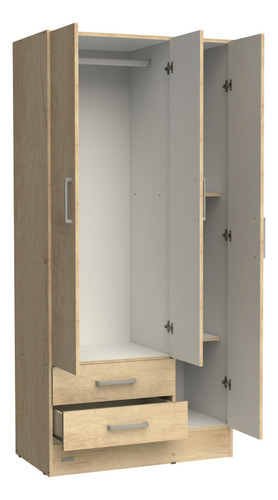 Ropero Placard 3 Puertas Express Interior Pintado Mate Color Bambu