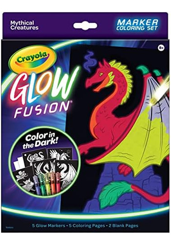 Crayola Glow Fusion, Juego Colorear Que Brilla Oscuridad Con