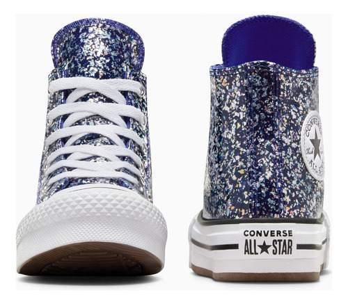 Zapatillas Para Niñas Ajuste Cordones Con Purpurina Converse