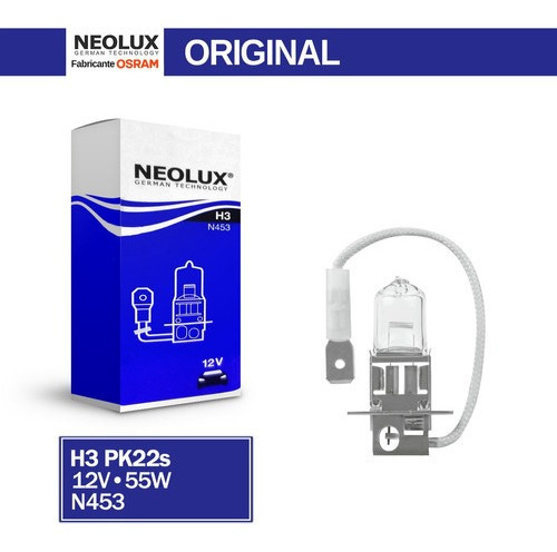 Lâmpada Halogena Para Faróis Osram Neolux H3 12v 55w