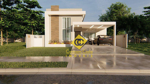 Imagem 4 de 19 de Lançamento!! Casa Linear Com Design Moderno No Condomínio Alphaville Em Rio Das Ostras!! - Ca2182