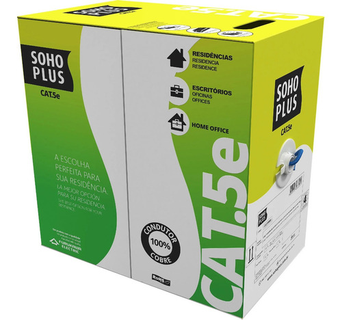 Imagem 3 de 5 de Cabo Utp Internet De Rede Ethernet Cat5e Rj45 Cmx 305m
