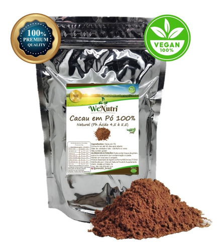 Cacau Em Pó 100% Natural 500g Wenutri Com Nota Fiscal