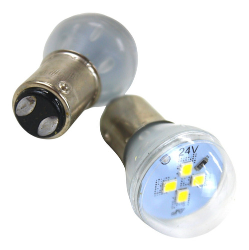 Imagem 10 de 10 de Lâmpada De Led Branca 2 Polos 24v 3 Watts Pino Desencontrado