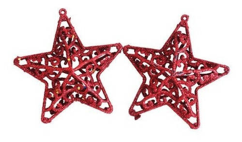 Imagen 2 de 10 de Estrella Navideña X 4 Para Arbolito Adorno Deco Navidad