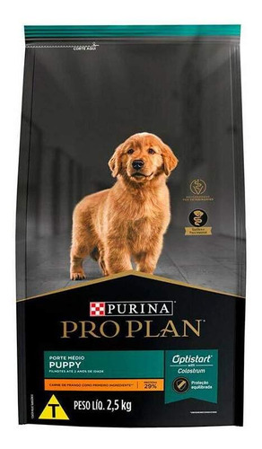 Ração Pro Plan Puppy Cães Filhotes Medio Porte 2,5kg