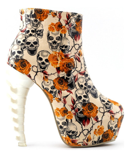 Show Story Beige Skull Zip High-top Bone H B00jbatzu6_040424