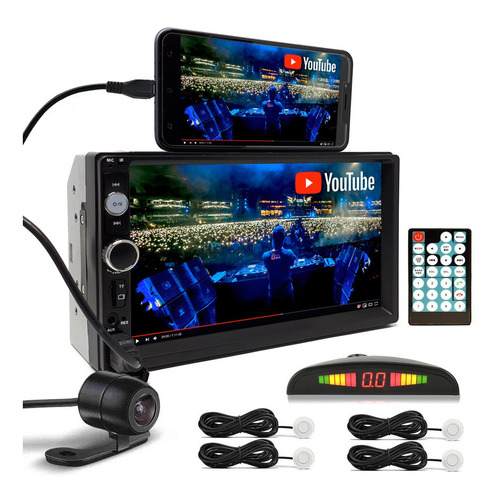 Kit Multimídia + Câmera Ré + Sensor De Ré Branco Mobi 2021