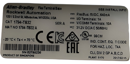 Allen Bradley Base Terminal Flexível 1794-tb32