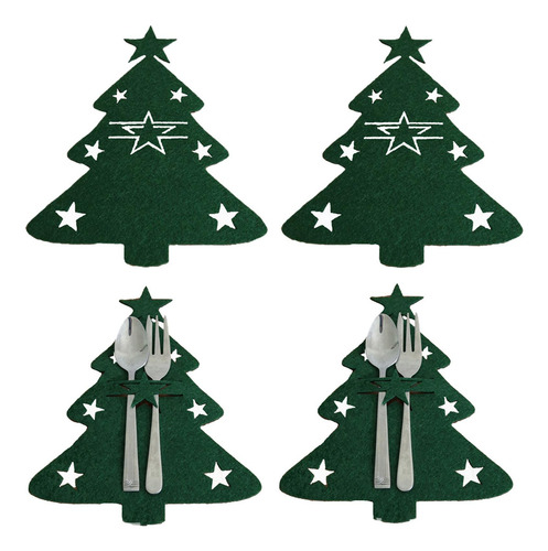 New 3 X 4 Unids Cubiertos De Navidad Telas No Tejidas