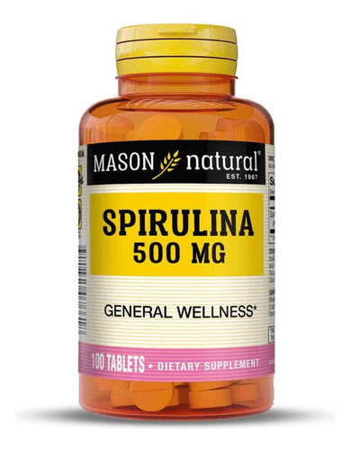 Mason Natural Spirulina 500mg 100 Tabletas 