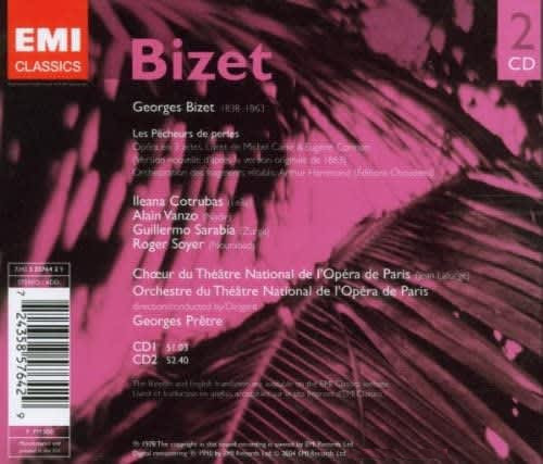 Bizet - Los Pescadores De Perlas - Alarie Fournet - 2 Cds.