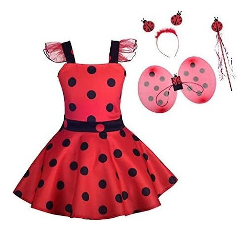 Dressy Daisy Little Girls Polka Dots Disfraz De Mariquita Co