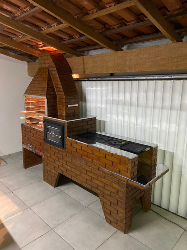 Trio Tijolinho Pré Moldado Churrasq Forno Fogão 3 Bc Bifeira