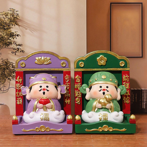 Mini Nicho Budista Mini Santuário Pequeno Buda Altar Verde