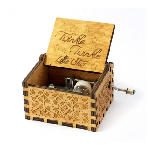 Caja Musical Twintle Twintle Little Star Madera Detalle