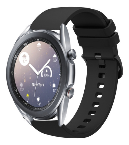A Correa De Reloj De Silicona Negra Para Samsung Galaxy
